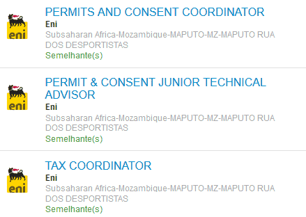 Empregos Eni Moçambique