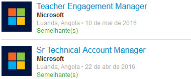 Oferta de emprego Microsoft